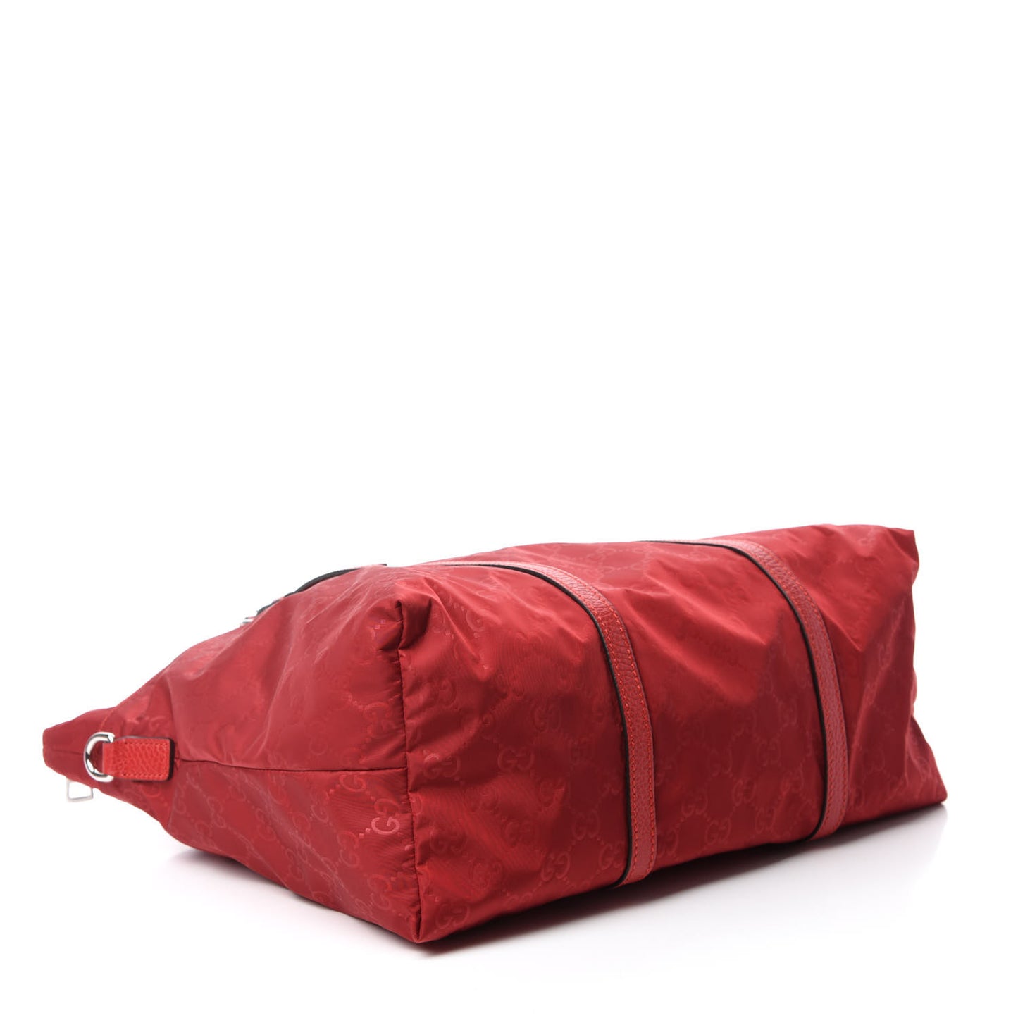 Nylon Monogram Dollar Calfskin Tote Vibrant Red