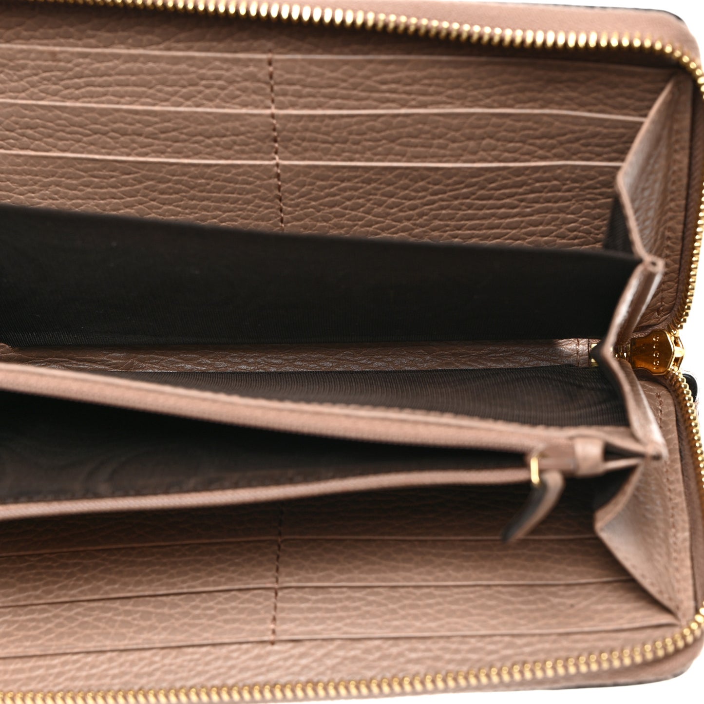 Dollar Calfskin GG Supreme Monogram GG Marmont Zip Around Wallet Porcelain Rose Beige Ebony