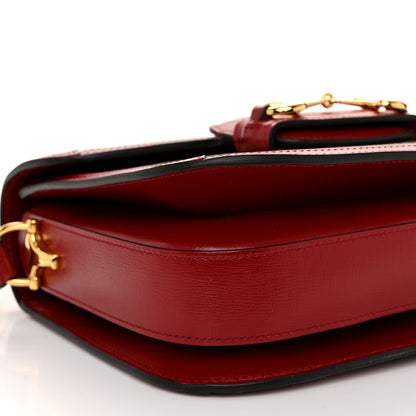 Gucci GG Supreme Monogram Azalea Calfskin Horsebit 1955 Shoulder Bag Beige Ebony New Cherry Red 9 of 12