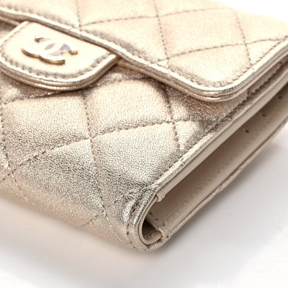 Chanel Metallic Lambskin Quilted Compact Flap Wallet Gold 9 of 12