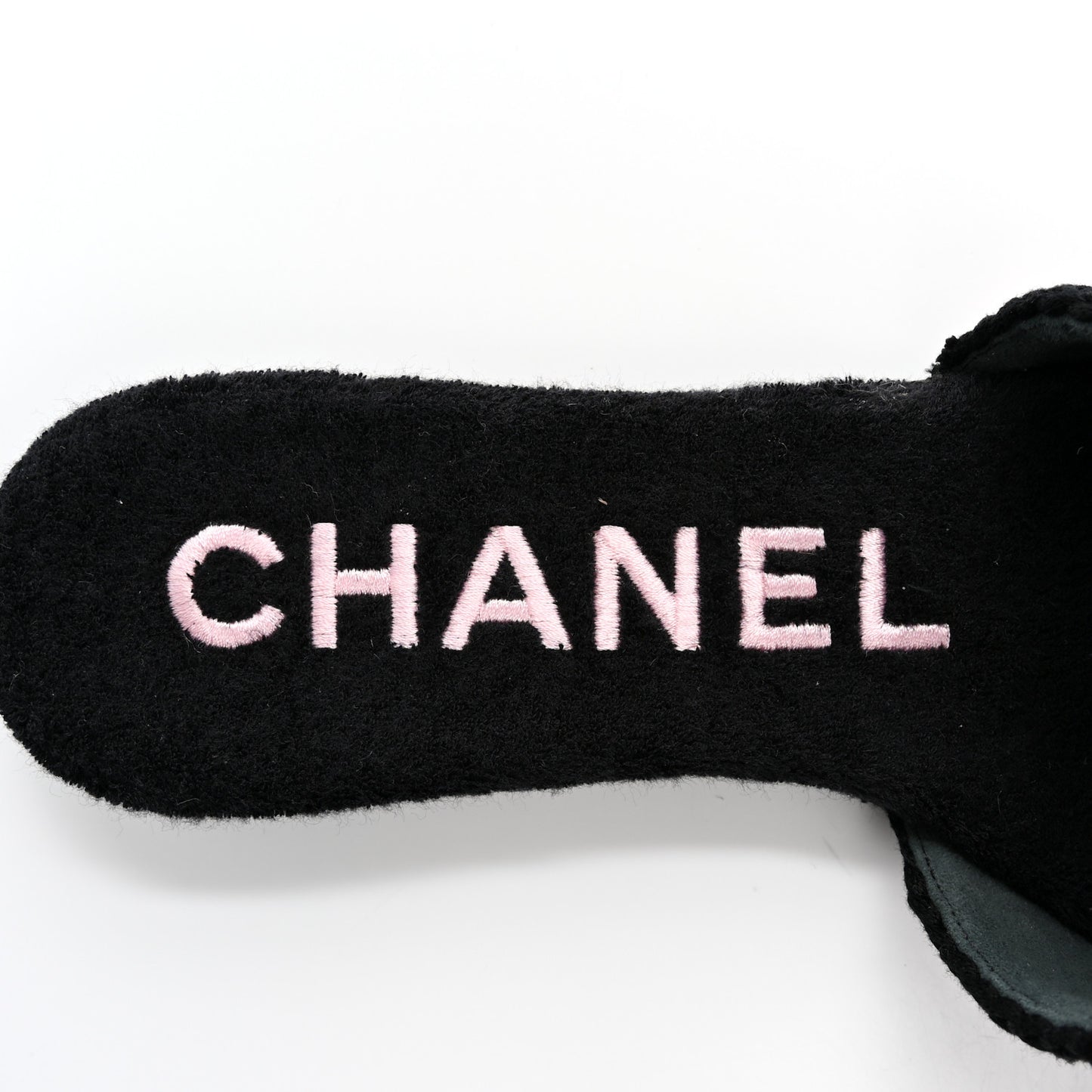 Crochet Striped Enamel Camellia Mules Sandals 36.5 Pink Black