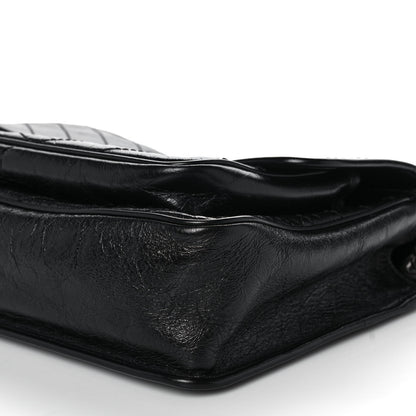 Saint Laurent Crinkled Calfskin Matelasse Monogram Large Niki Chain Satchel Black 10 of 11