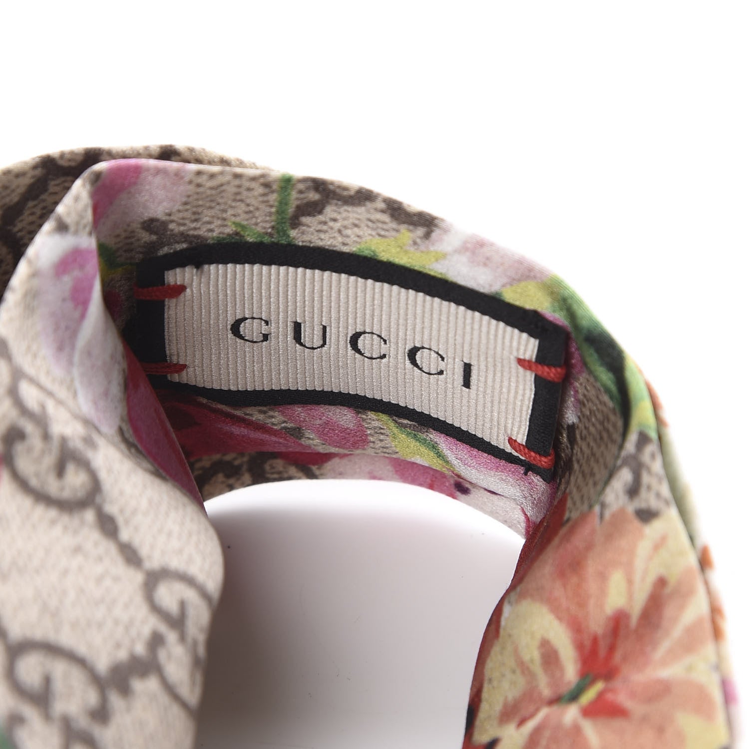 Gucci Silk Monogram Blooms Print Headband Antique Rose 5 of 6