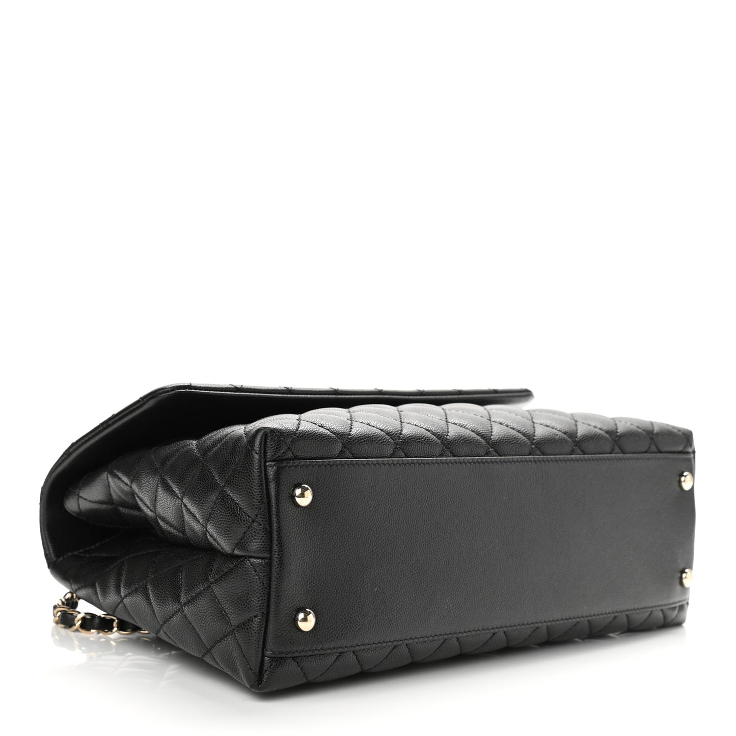 Caviar Quilted Medium Coco Handle Flap Black