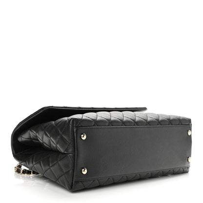 Chanel Caviar Quilted Medium Coco Handle Flap Black 4 of 10
