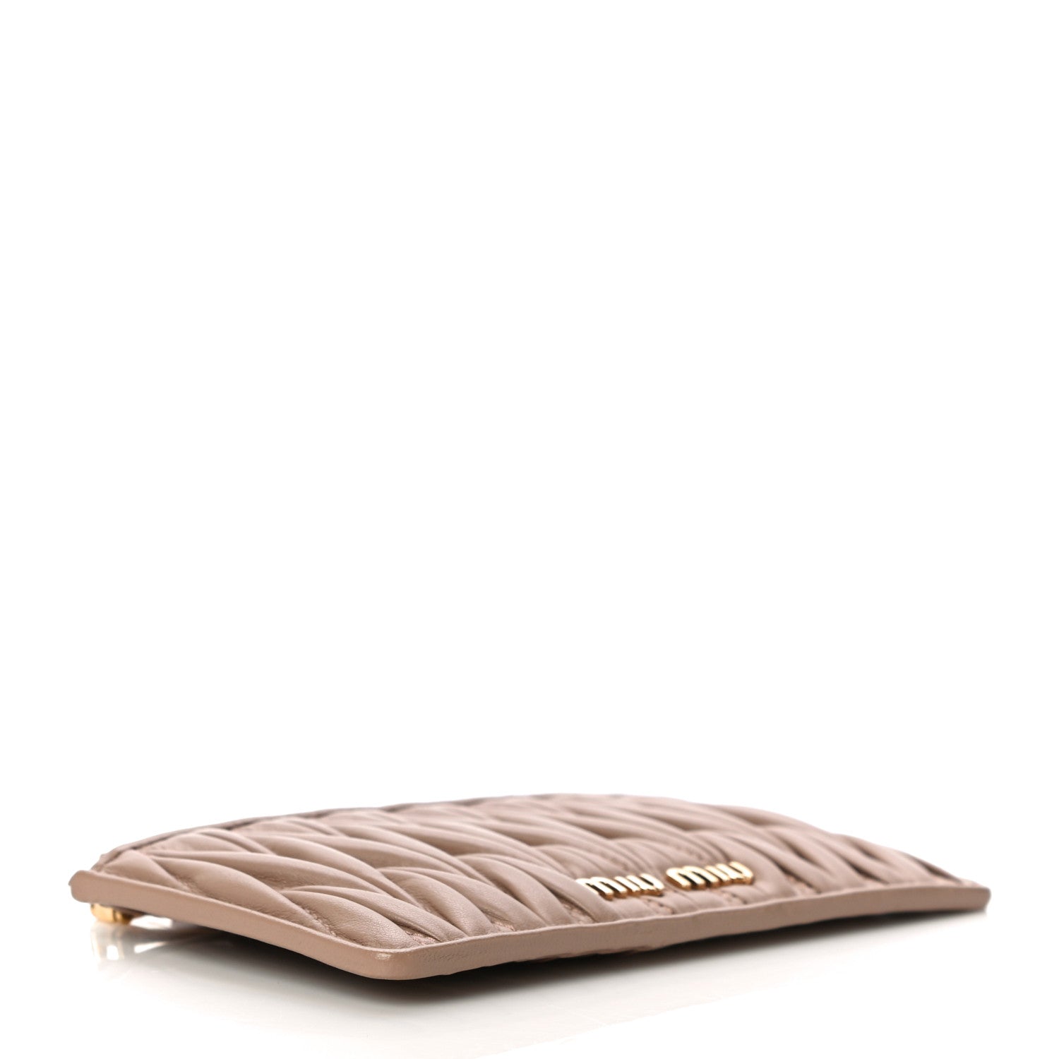 Miu Miu Nappa Matelasse Quilted Zip Card Case Cammeo 4 of 11