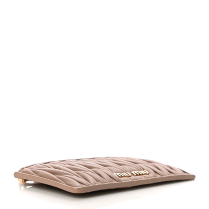 Miu Miu Nappa Matelasse Quilted Zip Card Case Cammeo 4 of 11