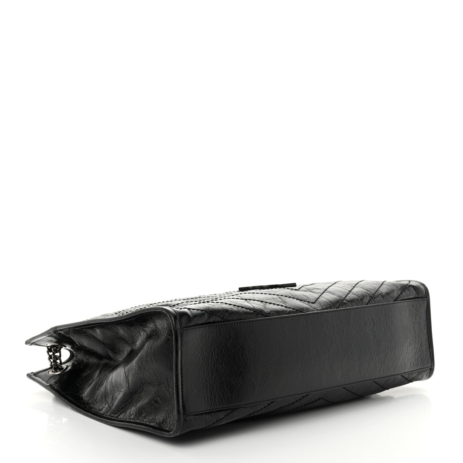 Saint Laurent Crinkled Calfskin Matelasse Monogram Large Niki Shopper Tote Black 4 of 10
