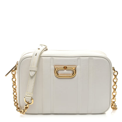 Salvatore Ferragamo Calfskin Quilted Medium Gancini Camera Case Optic White 1 of 9