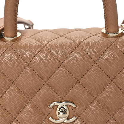 Chanel Caviar Quilted Mini Coco Handle Flap Beige 8 of 10
