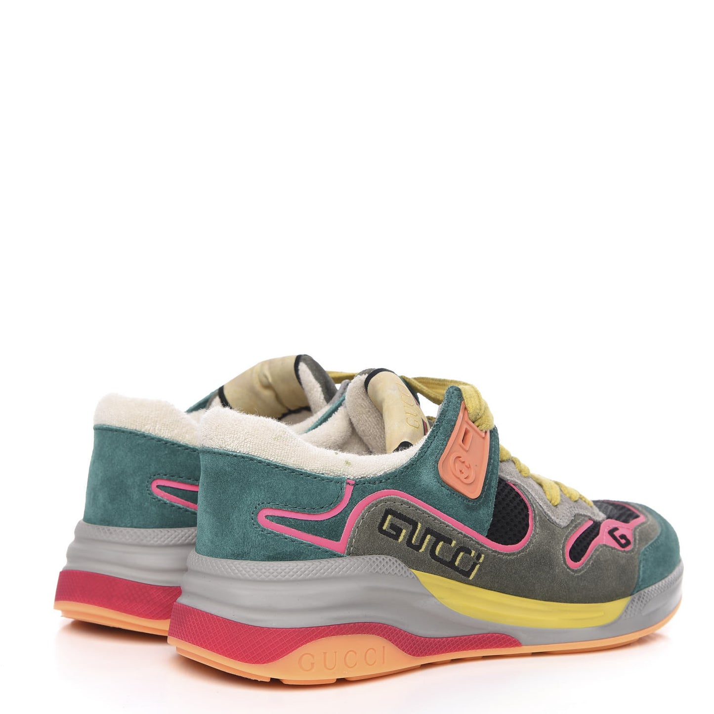 Suede Calfskin Womens Ultrapace Sneakers 35.5 Green