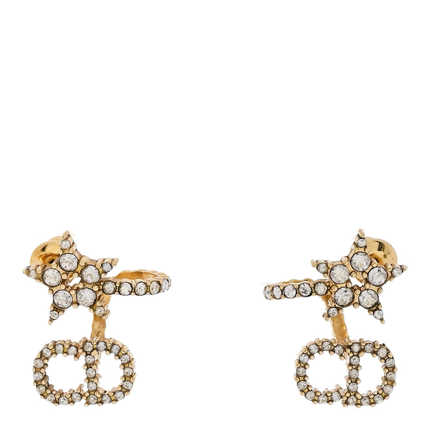 Crystal Clair D Lune Wrap Around Earrings Gold
