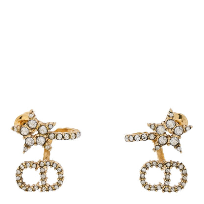 Christian Dior Crystal Clair D Lune Wrap Around Earrings Gold 1 of 4