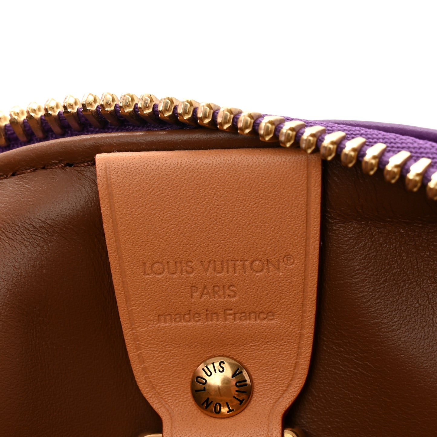 Calfskin Embroidered Monogram Speedy P9 Bandouliere 30 Golden Lotus Purple