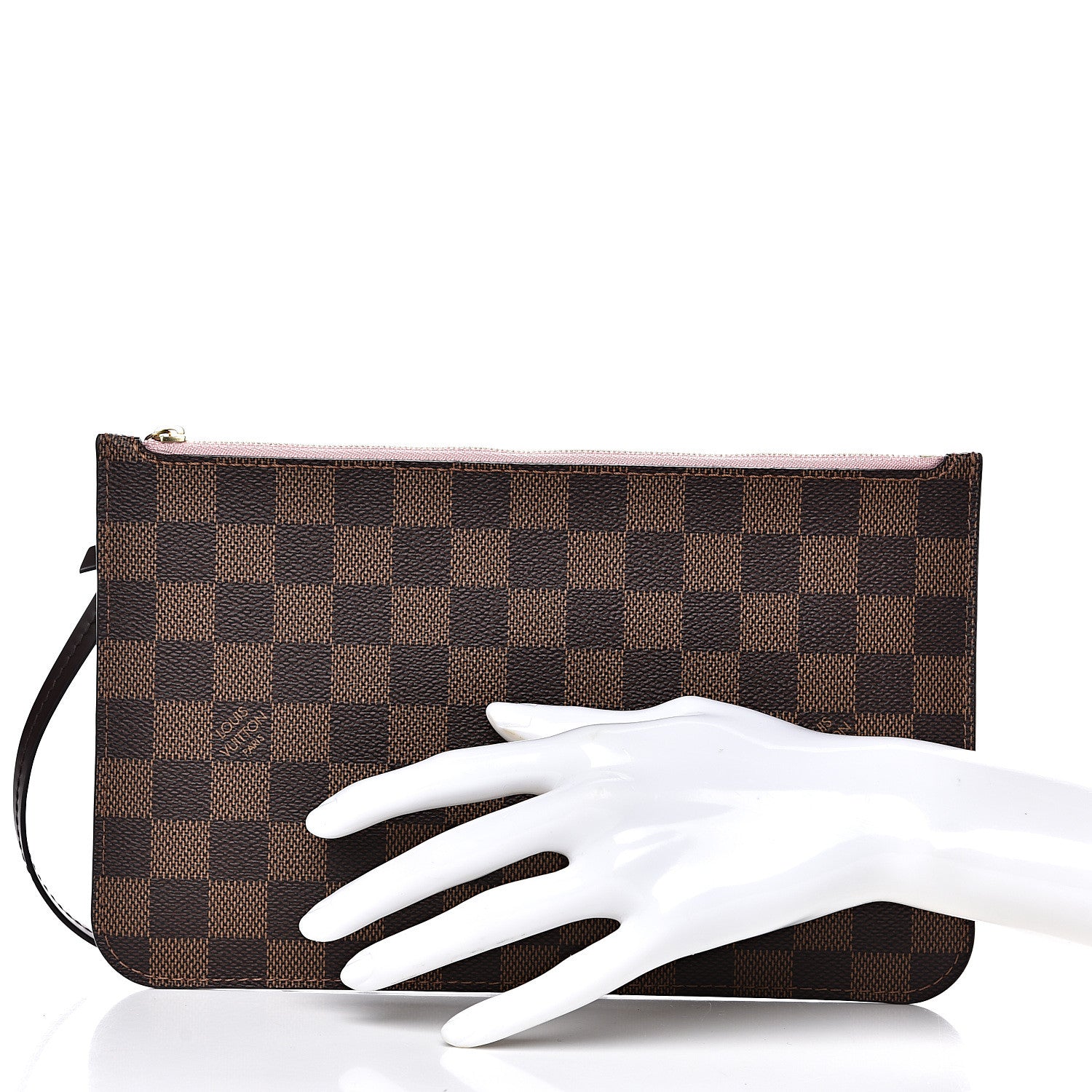 Louis Vuitton Damier Ebene Neverfull MM GM Pochette Rose Ballerine 2 of 7