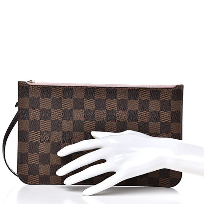 Louis Vuitton Damier Ebene Neverfull MM GM Pochette Rose Ballerine 2 of 7