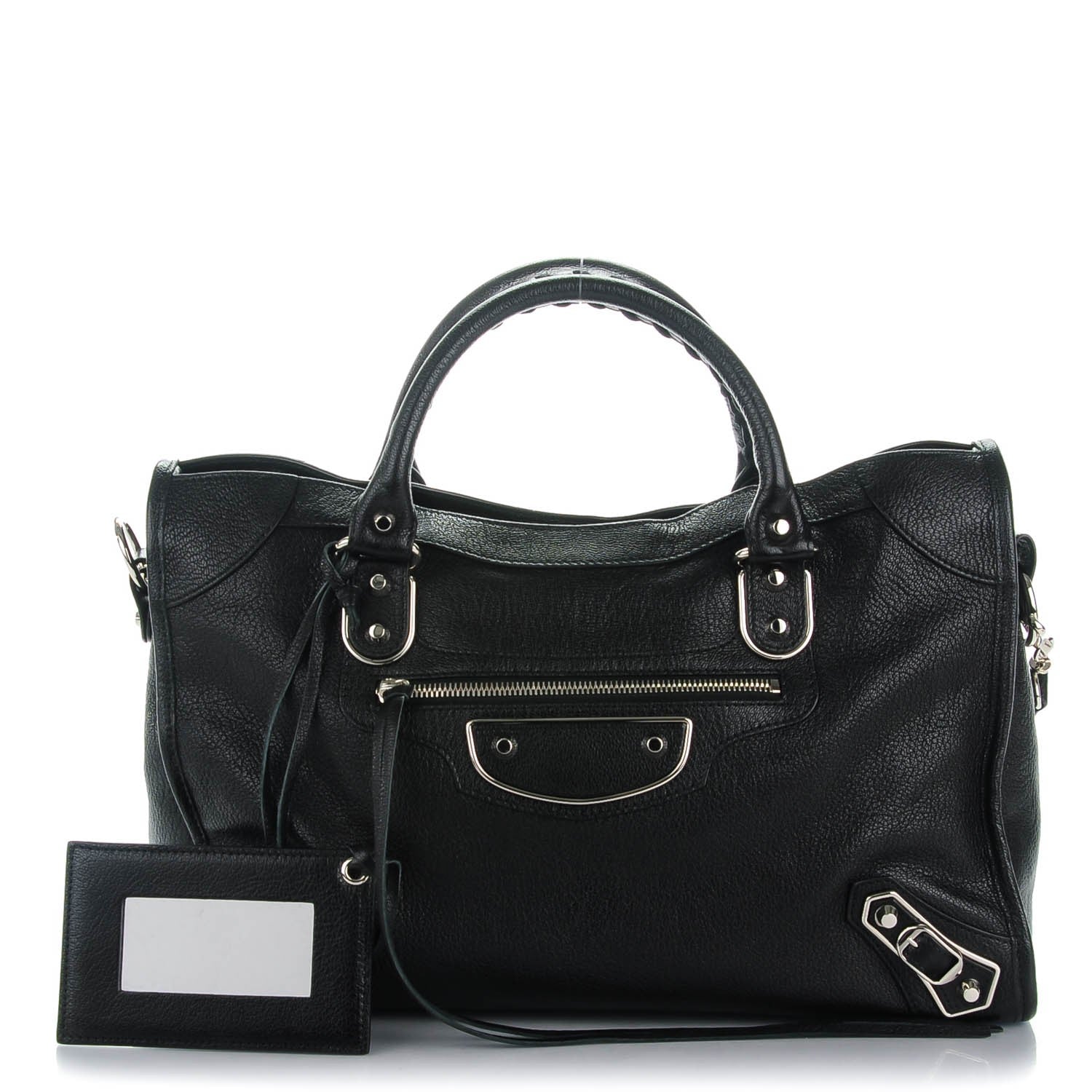 Balenciaga Chevre Silver Metallic Edge Hardware City Black 1 of 7