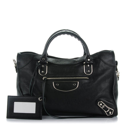 Balenciaga Chevre Silver Metallic Edge Hardware City Black 1 of 7
