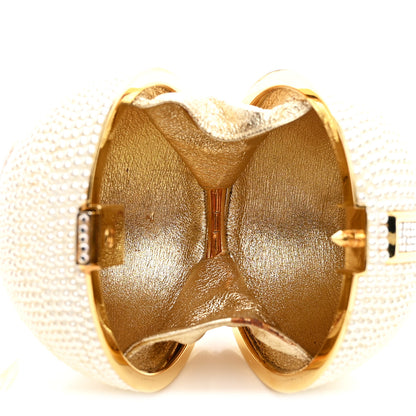 Judith Leiber Swarovski Crystal Disco Ball Minaudiere Clutch White Gold 6 of 14