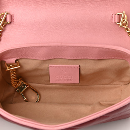 Gucci Azalea Calfskin Enamel Matelasse Diagonal Super Mini Torchon GG Marmont Shoulder Bag New Cherry Red Wild Rose 7 of 10