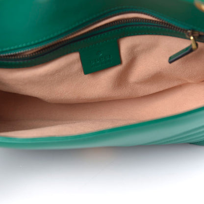 Gucci Calfskin Matelasse Small GG Marmont Shoulder Bag Emerald Green 5 of 10
