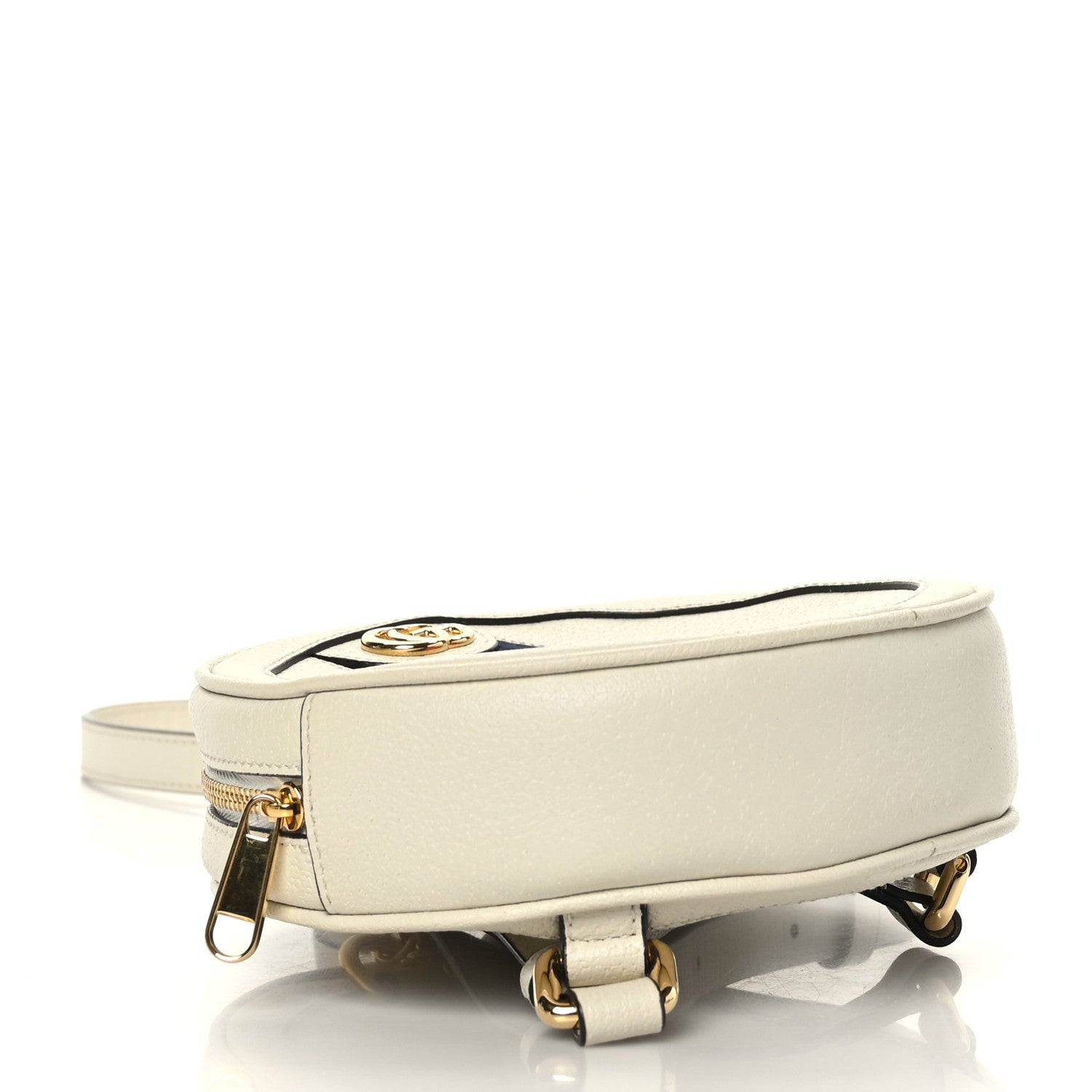 Gucci Textured Calfskin Web Mini Ophidia Round Backpack Mystic White 3 of 8