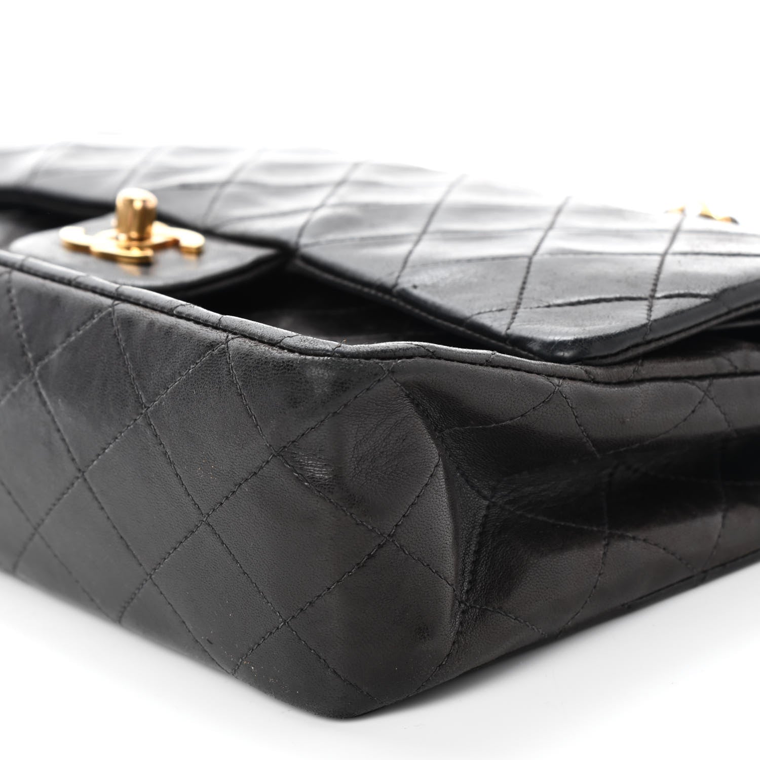 Chanel Lambskin Quilted Medium Double Flap Black 10 of 10