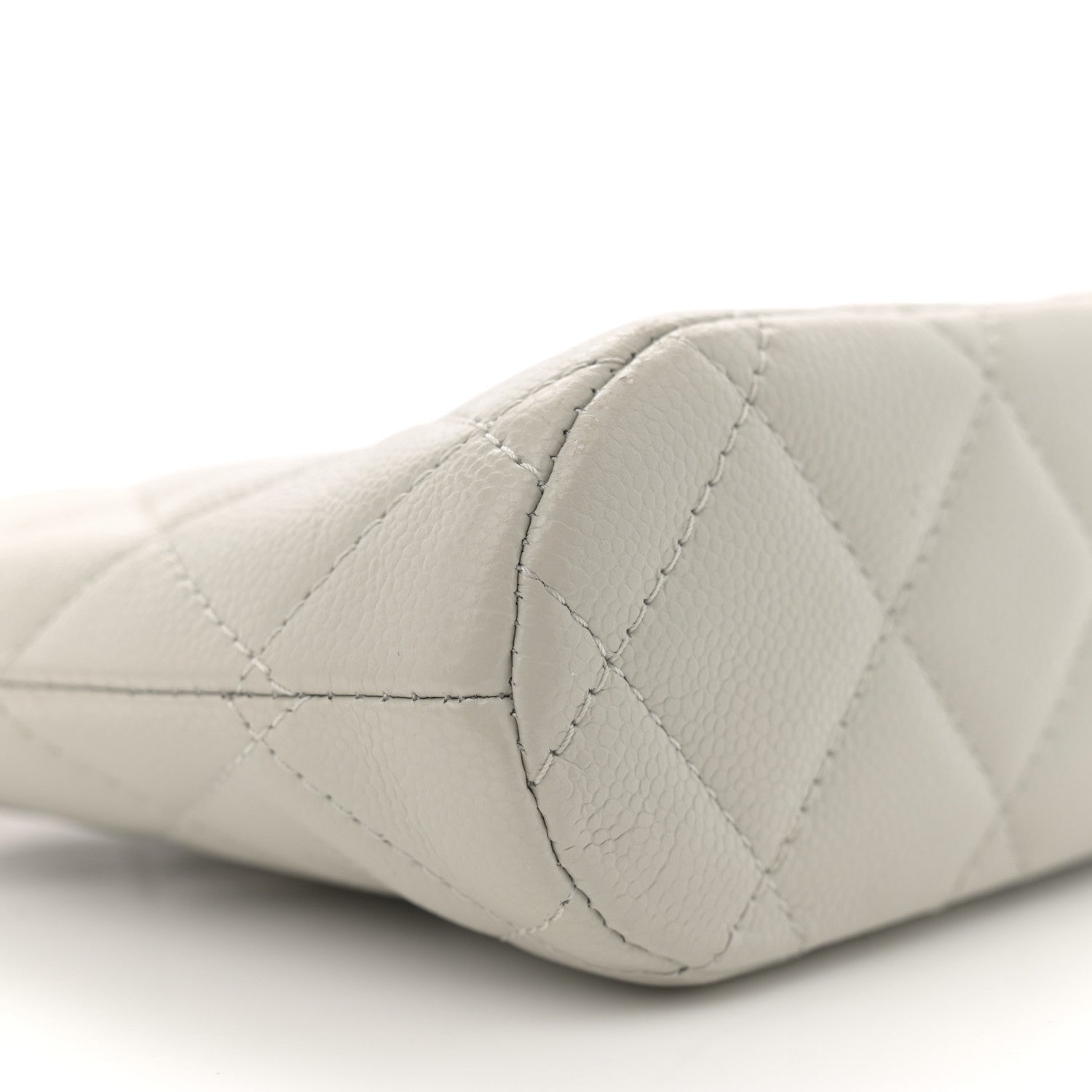 Chanel Caviar Quilted Classic Clutch With Chain Light Grey 9 of 13