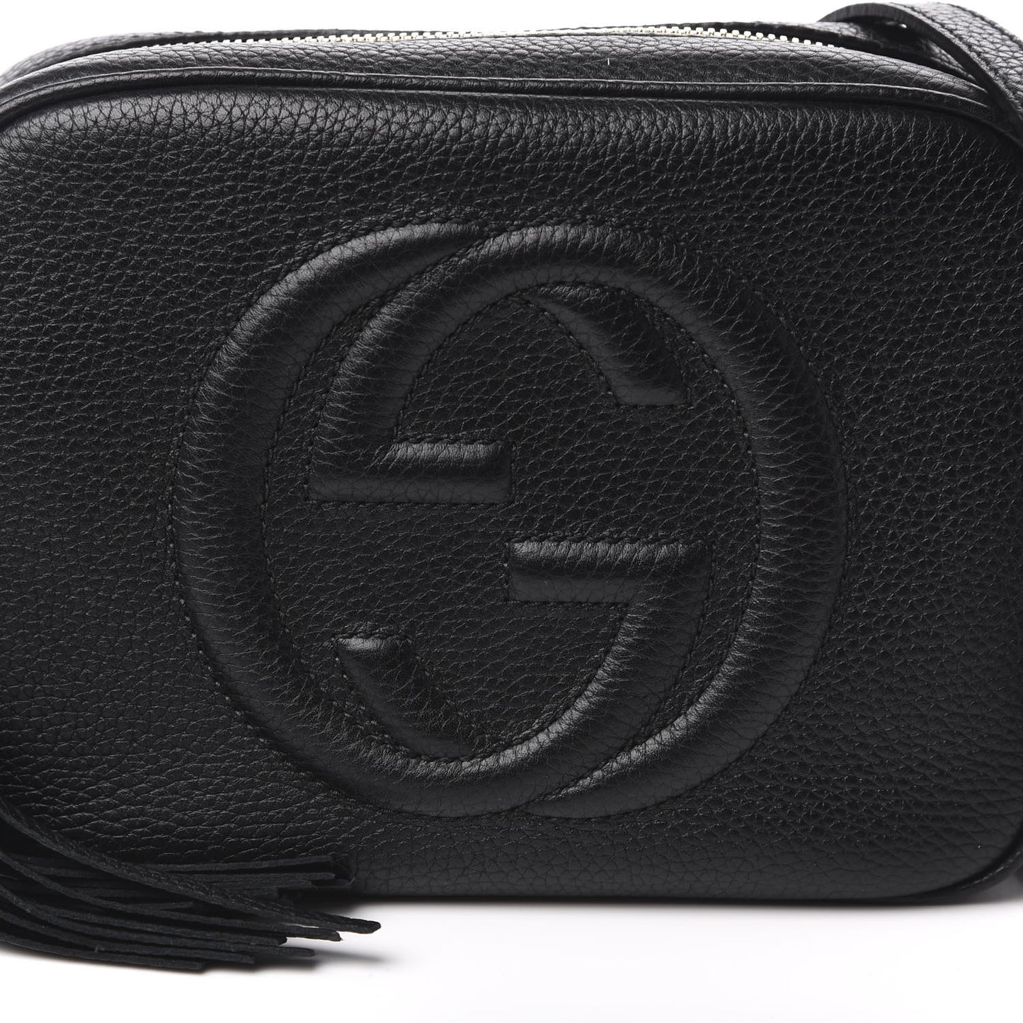 Pebbled Calfskin Small Soho Disco Bag Black