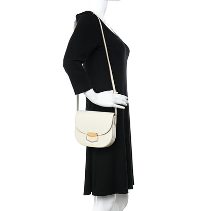 Celine Grained Calfskin Small Trotteur White 2 of 14