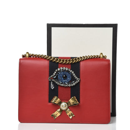 Gucci Calfskin Web Medium Peony Chain Shoulder Bag Red 13 of 13