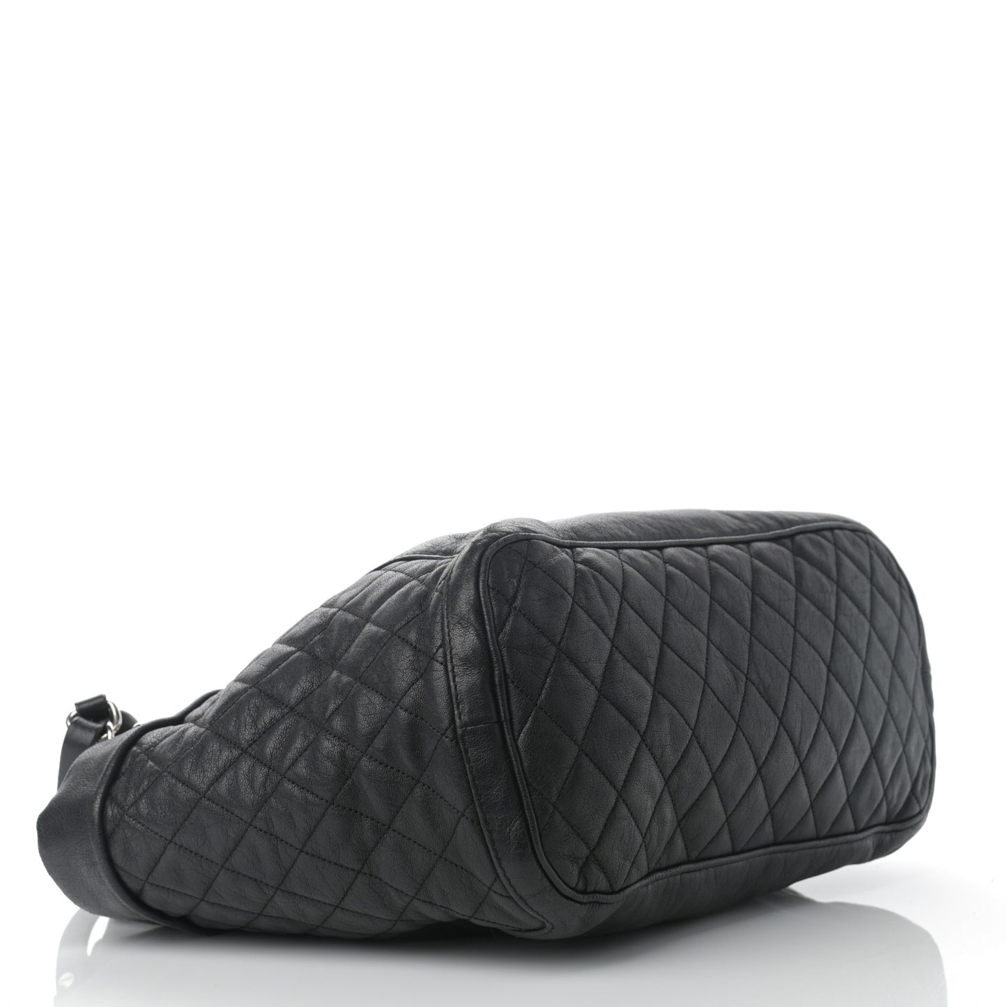 Lambskin Chain Embellished Blare Tote Black