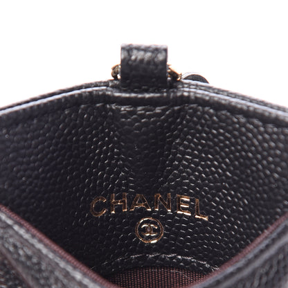 Chanel Caviar Quilted Card Holder On Chain Black 4 of 7