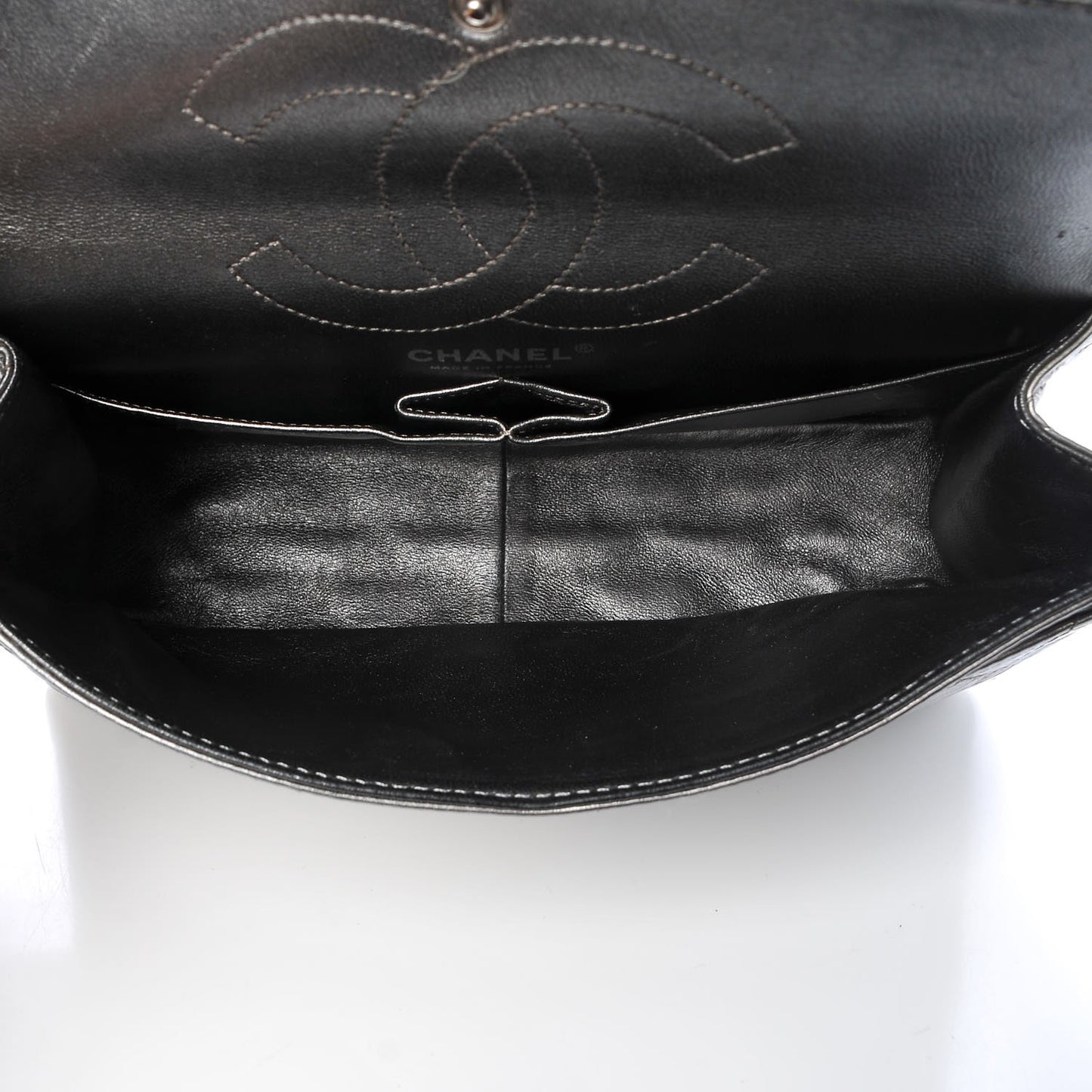 Metallic Aged Calfskin Quilted 2.55 Reissue 226 Flap Dark Silver