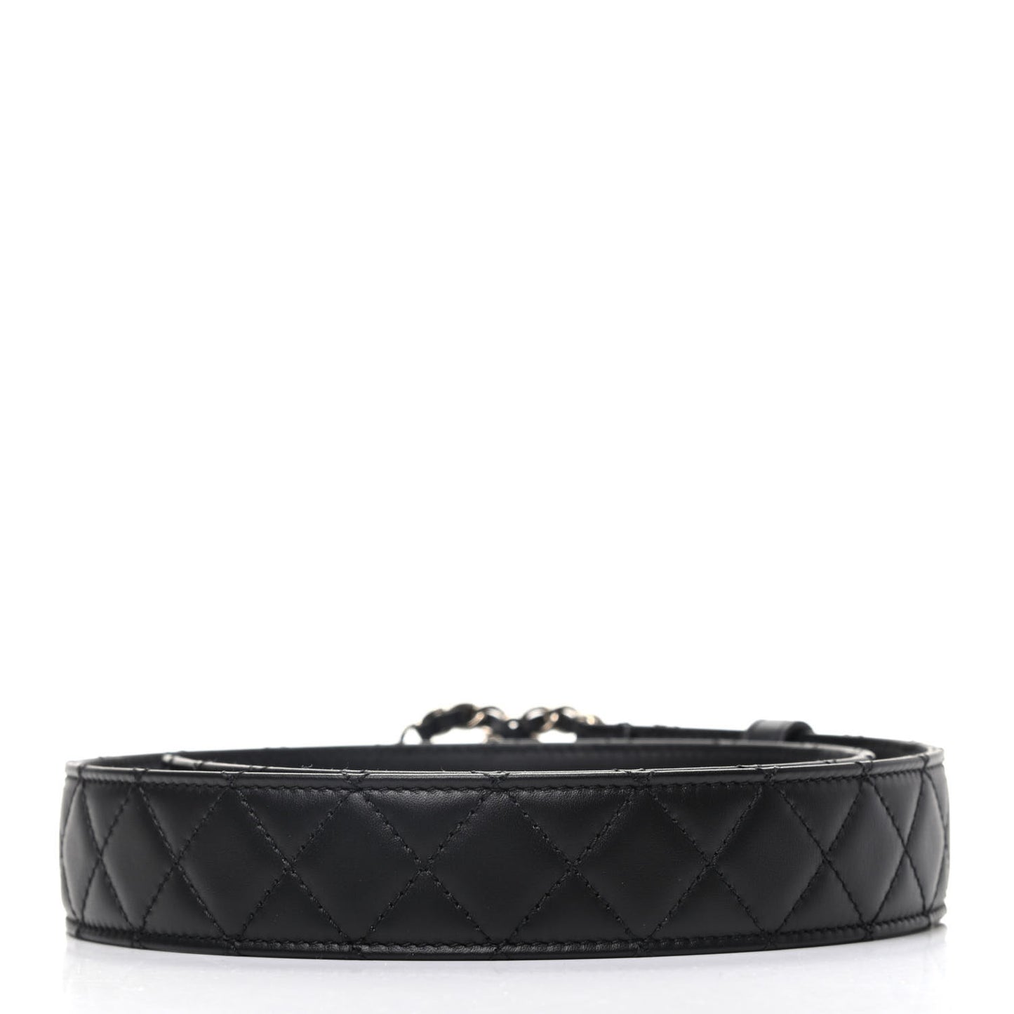Lambskin Quilted CC Chain Belt 80 32 Black