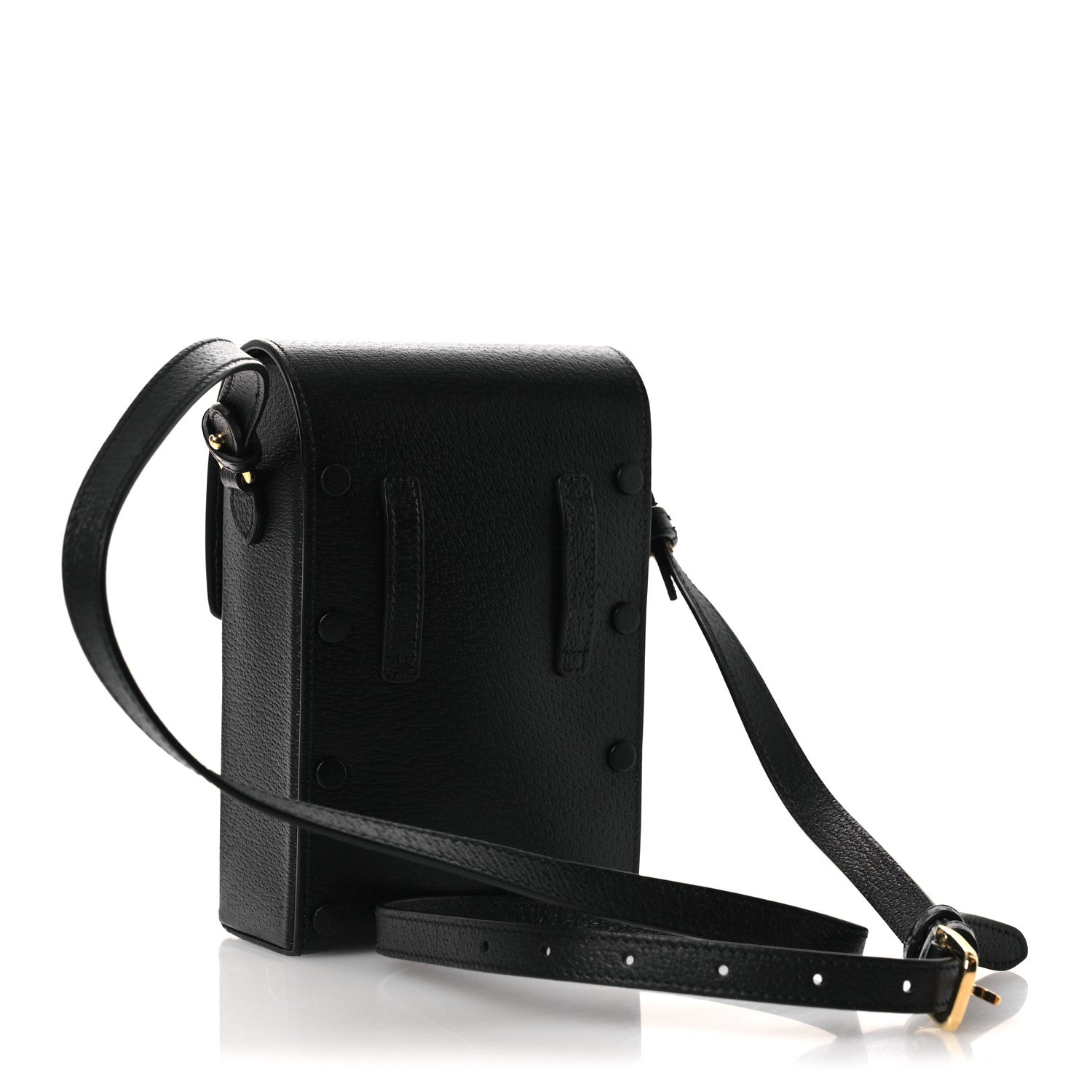 Gucci Dollar Calfskin Vertical Horsebit 1955 Crossbody Bag Black 3 of 11