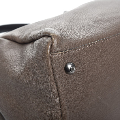 Fendi Goatskin Zucca Large Peekaboo Iconic Satchel Taupe Tobacco Moro 10 of 13
