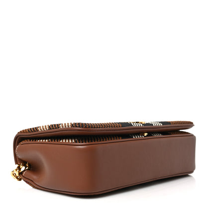 Burberry Calfskin Knit Check Small Lola Bag Dark Birch Brown 4 of 8