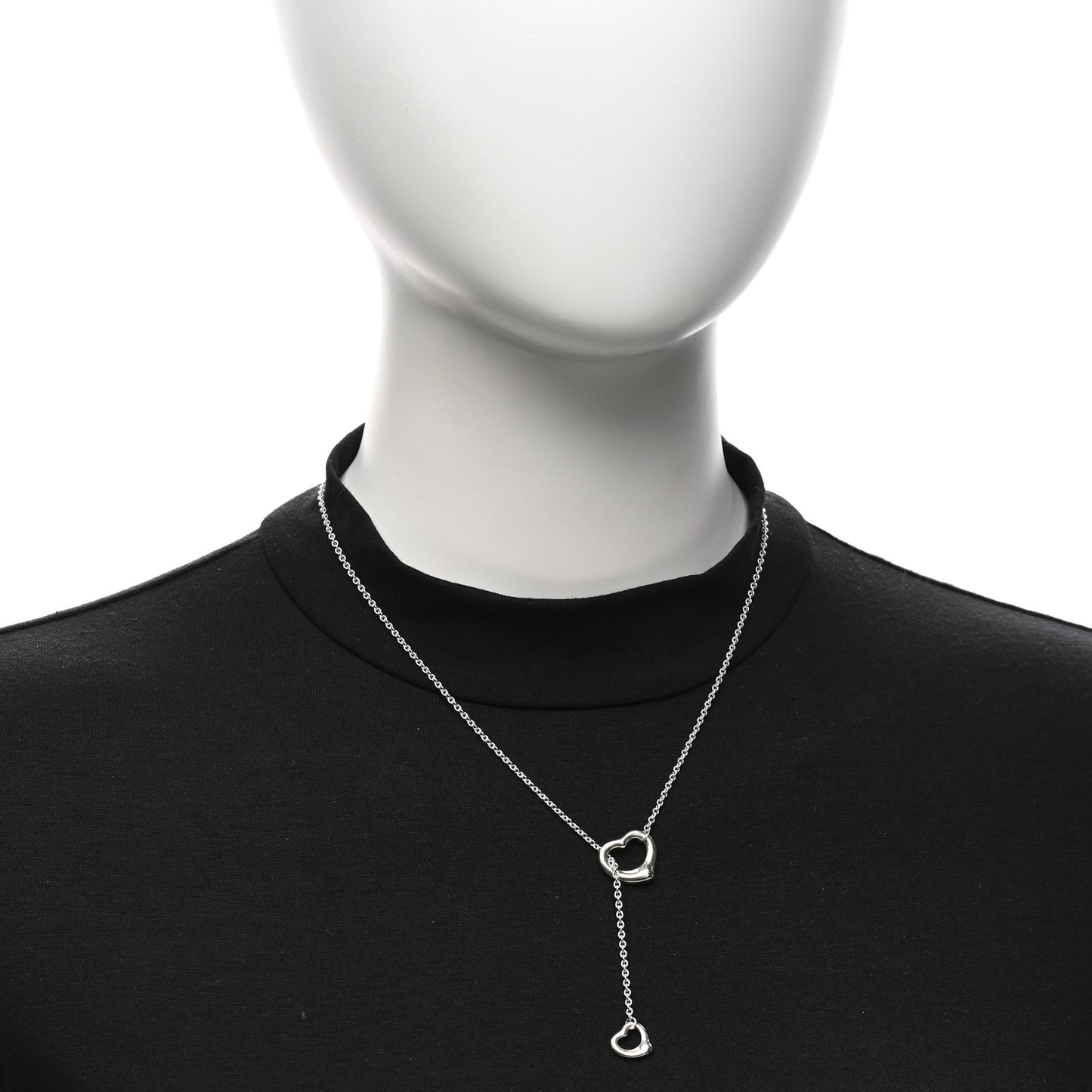 Sterling Silver Elsa Peretti Open Heart Lariat Necklace