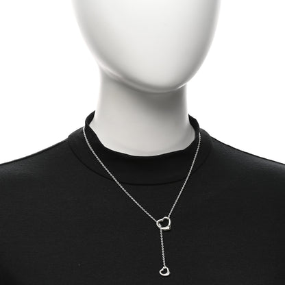 Tiffany Sterling Silver Elsa Peretti Open Heart Lariat Necklace 2 of 5