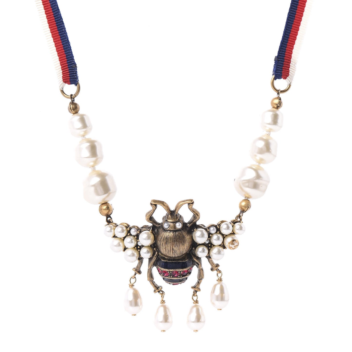 Crystal Pearl GG Sylvie Bee Necklace