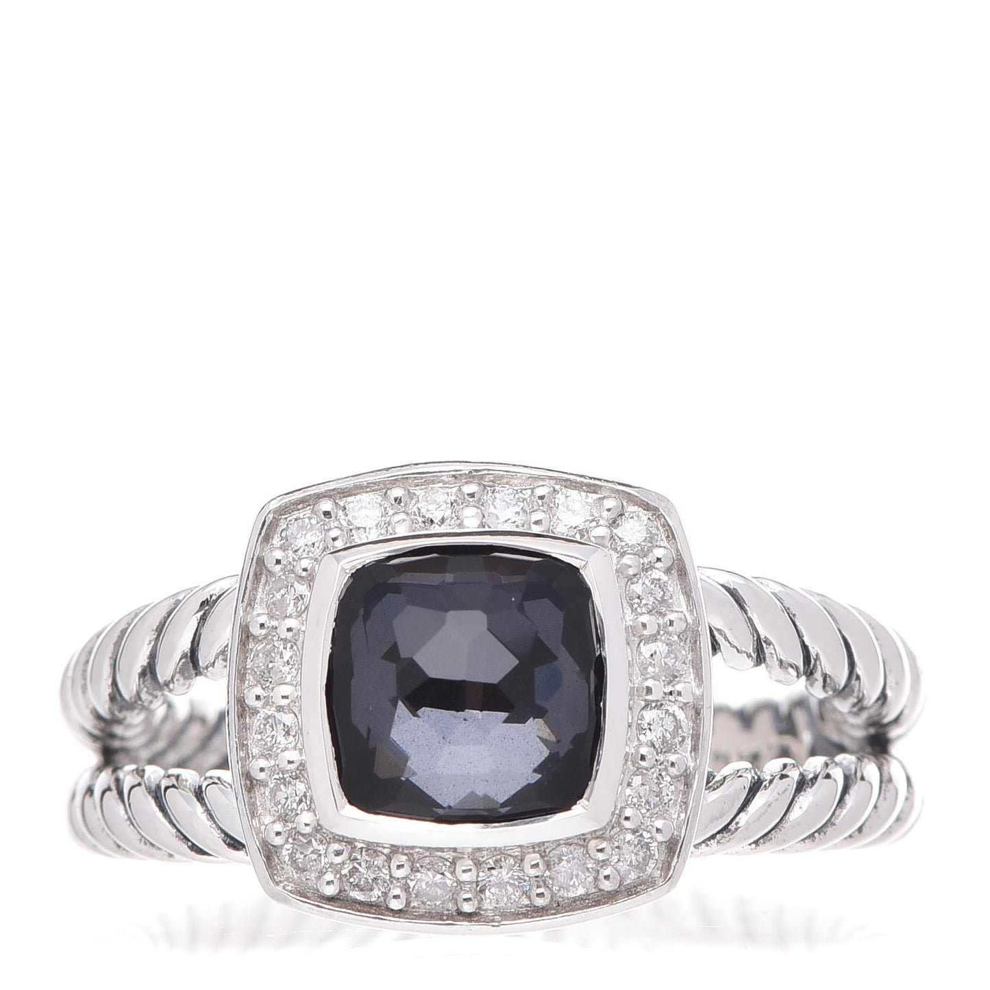 Sterling Silver Diamond Black Orchid 7mm Petite Albion Ring 52 6