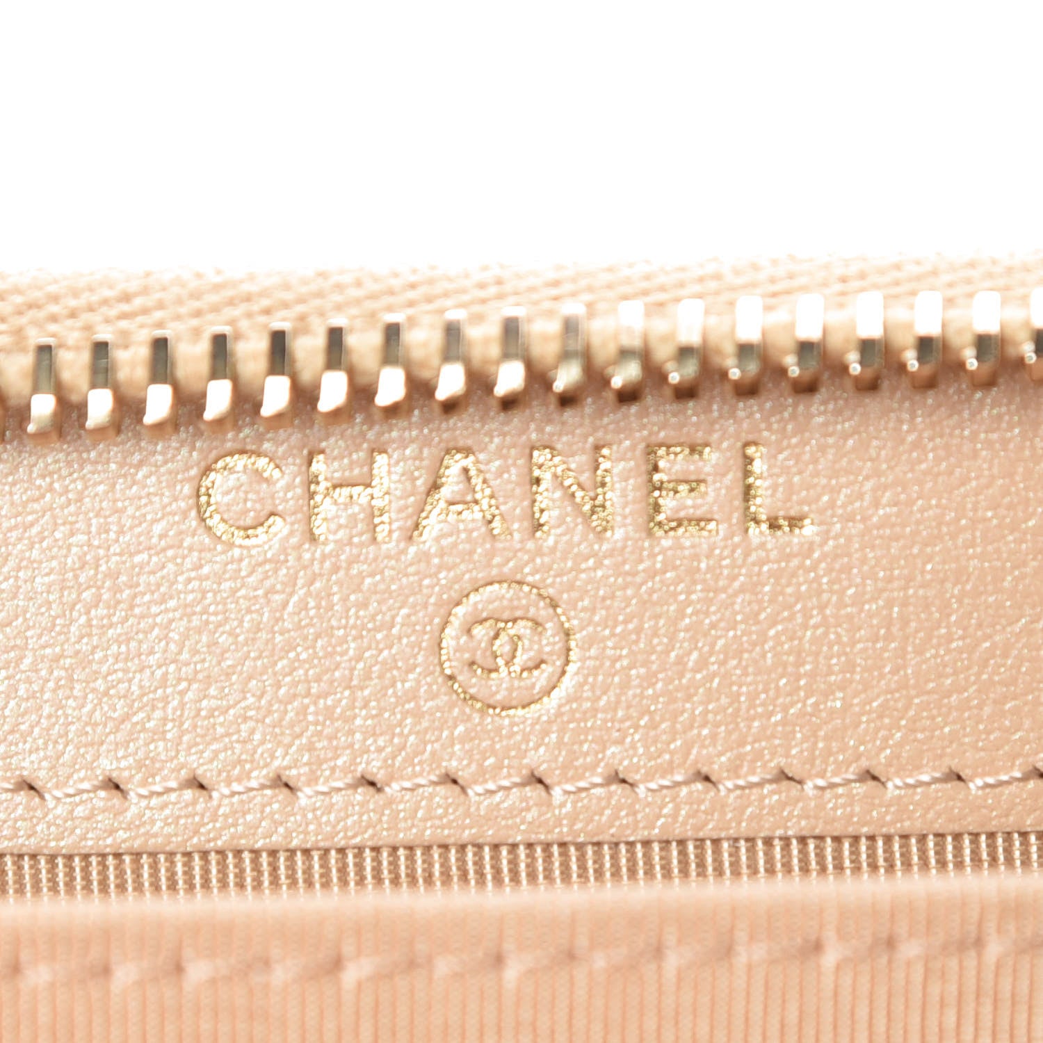 Chanel Iridescent Caviar Quilted Zip Card Holder Beige 6 of 9