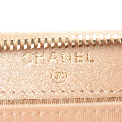 Chanel Iridescent Caviar Quilted Zip Card Holder Beige 6 of 9