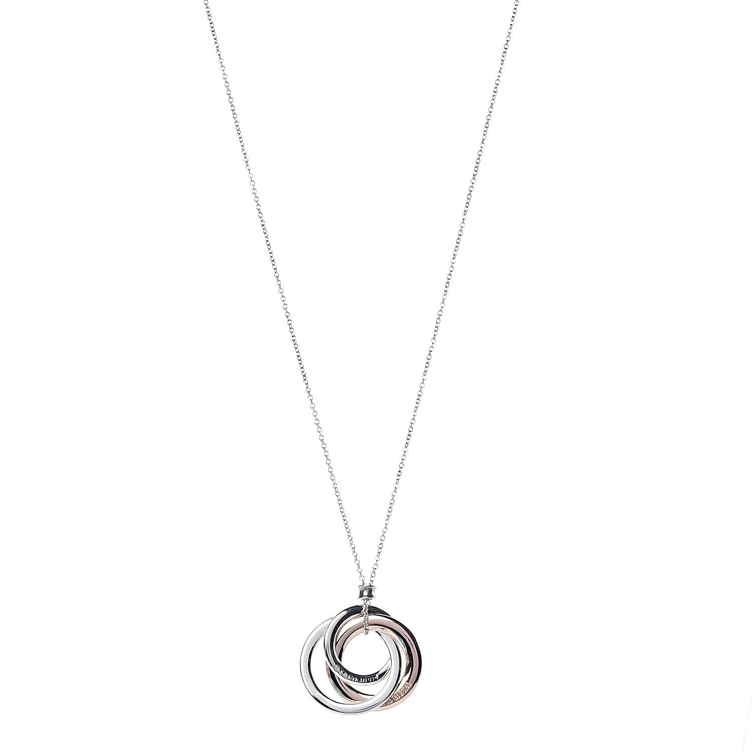 Tiffany Sterling Silver Rubedo 1837 Circles Pendant Necklace 1 of 8