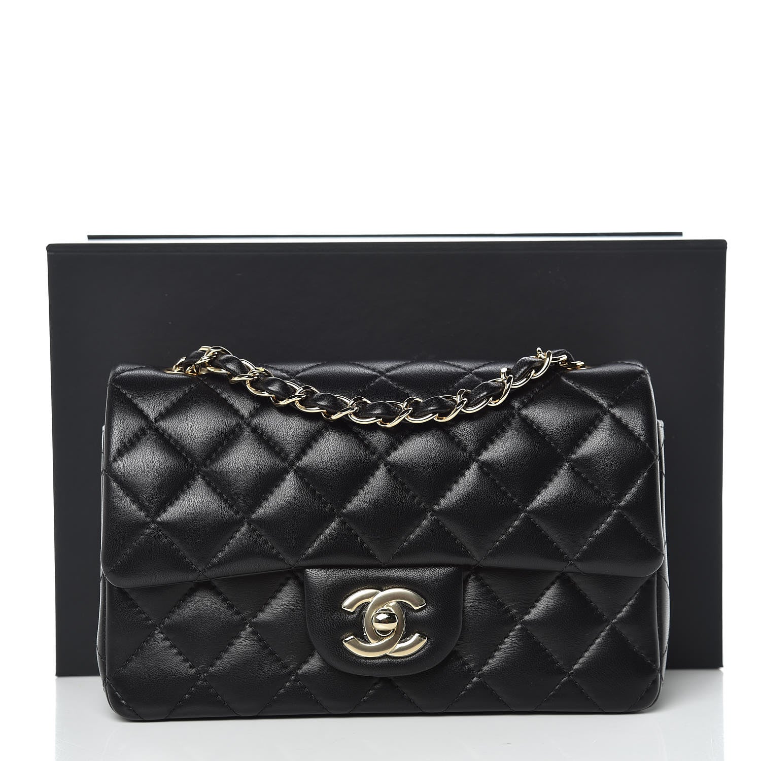 Chanel Lambskin Quilted Mini Rectangular Flap Black 10 of 10