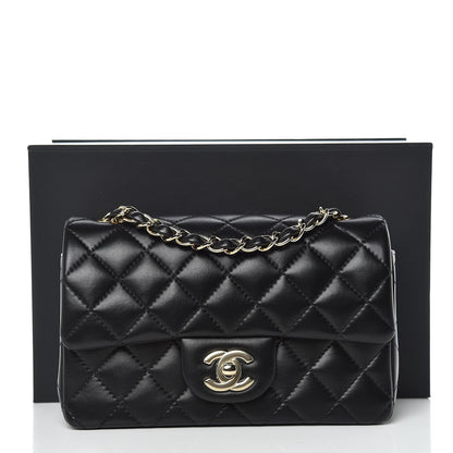 Chanel Lambskin Quilted Mini Rectangular Flap Black 10 of 10