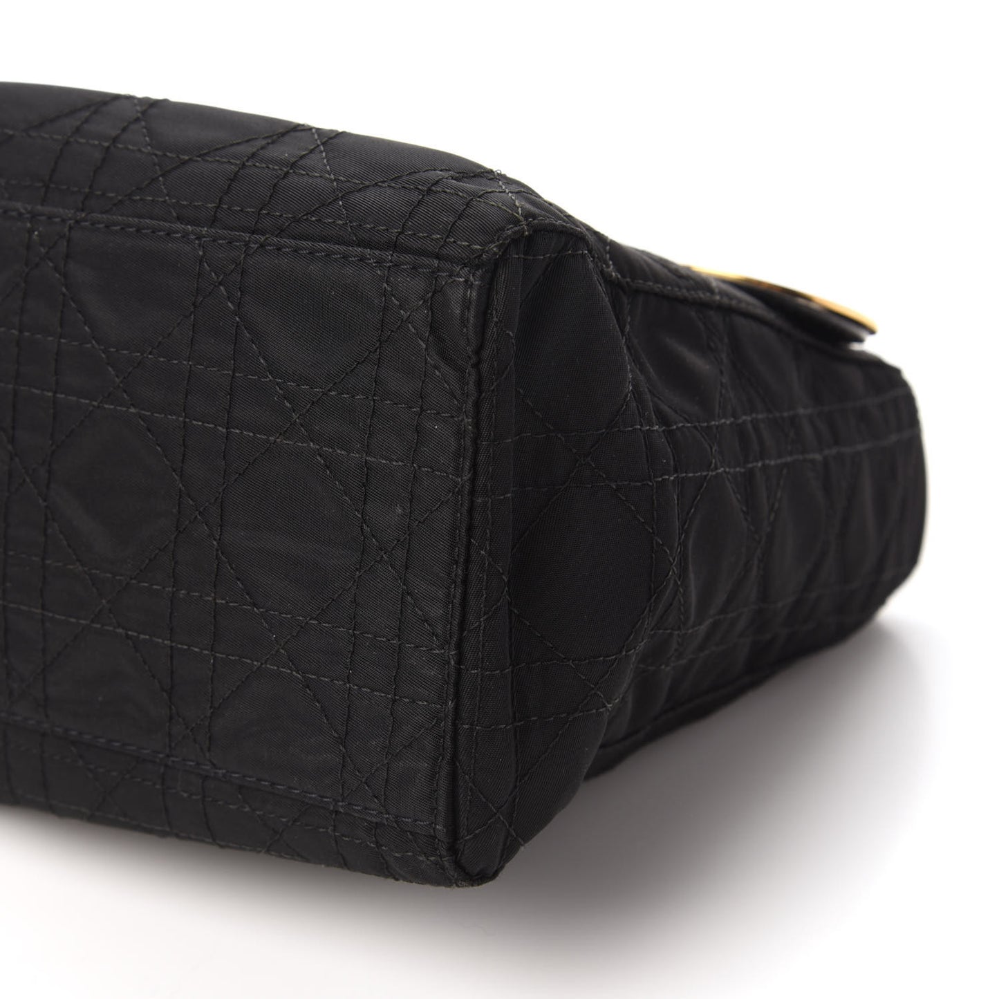 Nylon Cannage Stitched Medium Lady Dior Black