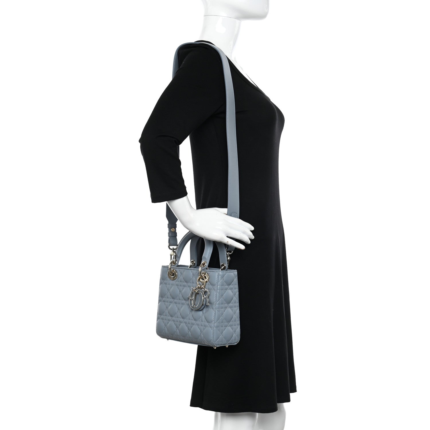 Christian Dior Lambskin Cannage Small My ABCDior Lady Dior Cloud Blue 3 of 12