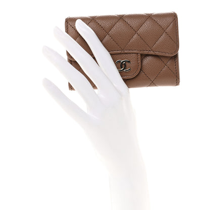 Chanel Caviar Quilted Flap Card Holder Wallet Brown 2 of 9